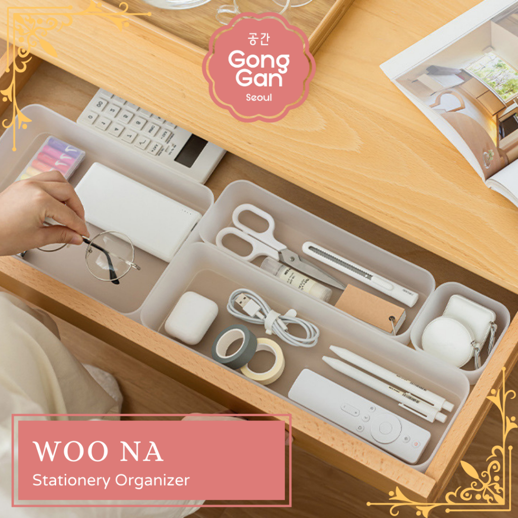 GONG GAN - WOO NA Penyimpanan Rak ATK Minimalis Organizer Sekat Alat Tulis Kantor Multifungsi