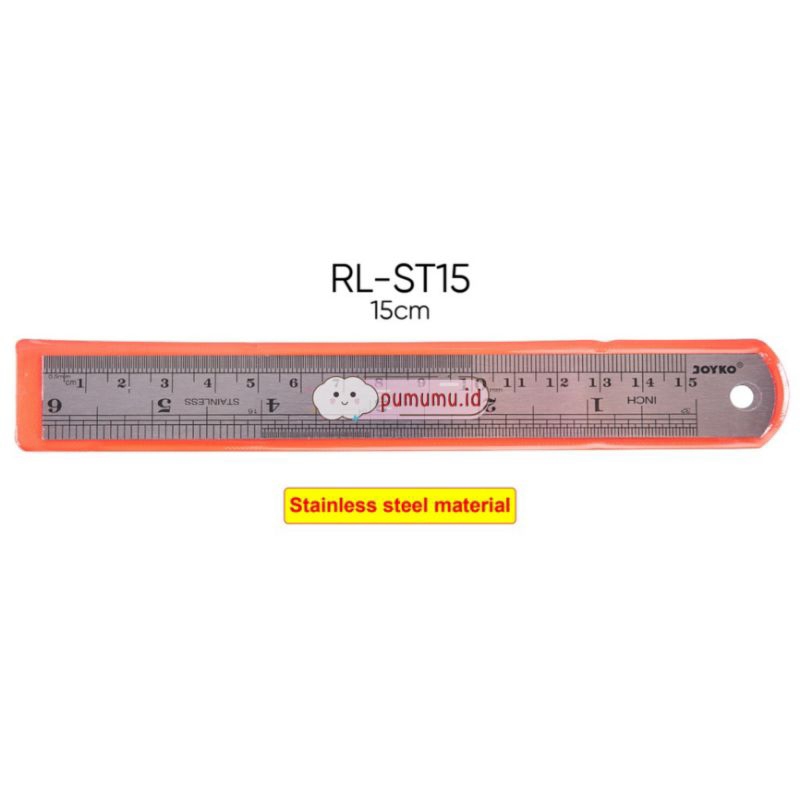 

[PUMUMU] JK33 Joyko Stainless Steel Ruler Penggaris Besi / Penggaris 15 Cm