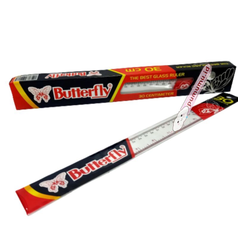 

[PUMUMU] TK14 Penggaris 30 Cm Butterfly / Penggaris Plastik / Penggaris Akrilik