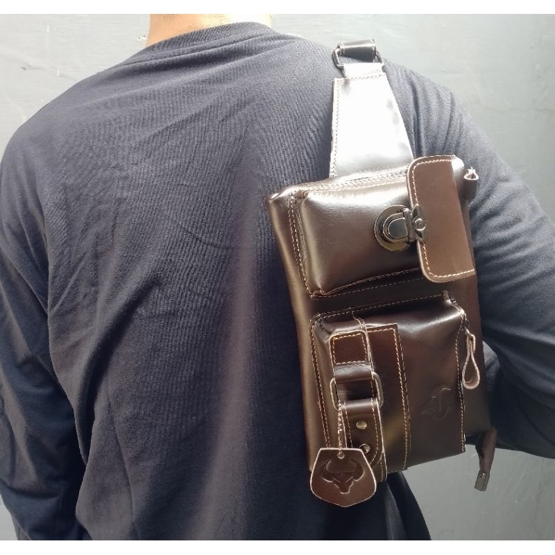 Tas Waist Bag full Kulit Sapi Asli Original