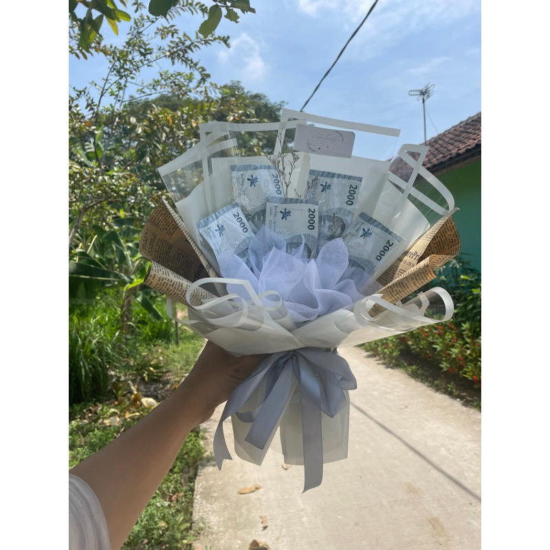 bouquet uang 20 lembar+jaring req ka nay