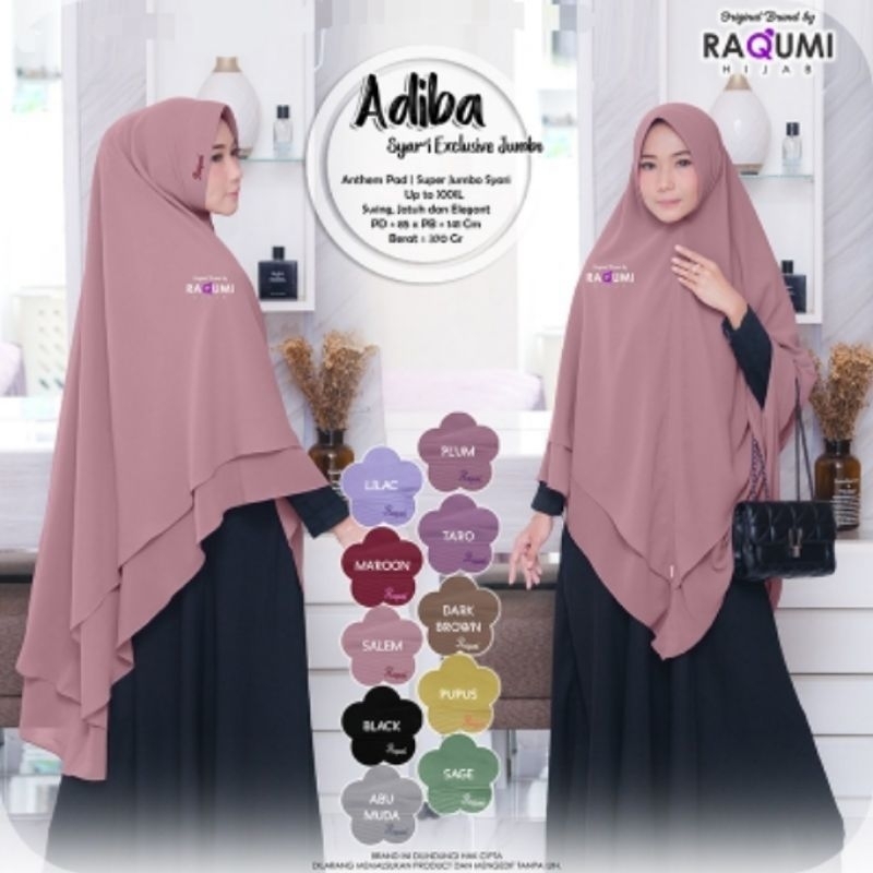 ADIBA RAQUMI KHIMAR PESTA KHIMAR KONDANGAN avanty khaki adiba ungsal