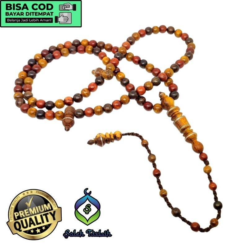 Tasbih Kombinasi Kayu (Gaharu, Nagasari, Kalimasada) Size 8mm, Motif Super