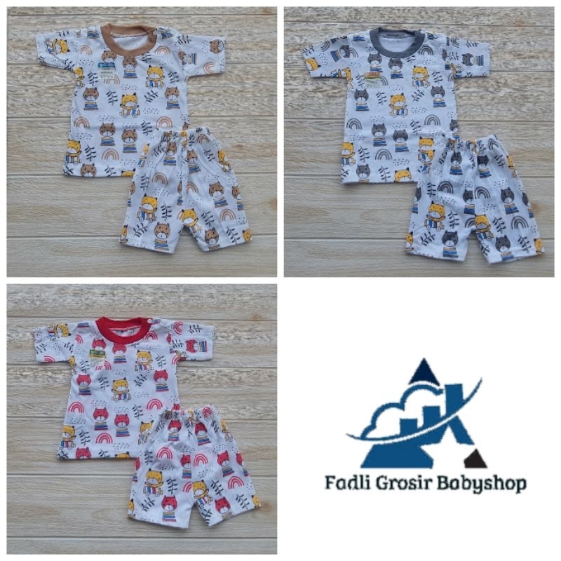 Setelan Bayi Baju Celana Bayi Motif Karakter Bear Lengan Pendek Kaos Anak Usia 2-12 Bulan Terbaru