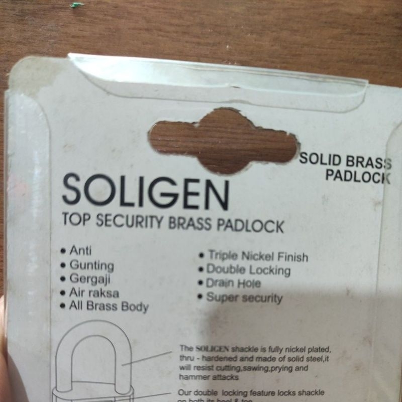 gembok pagar pintu soligen 20mm/ kunci gembok soligen ( asli Kuningan ) 20mm isi kunci 3pc