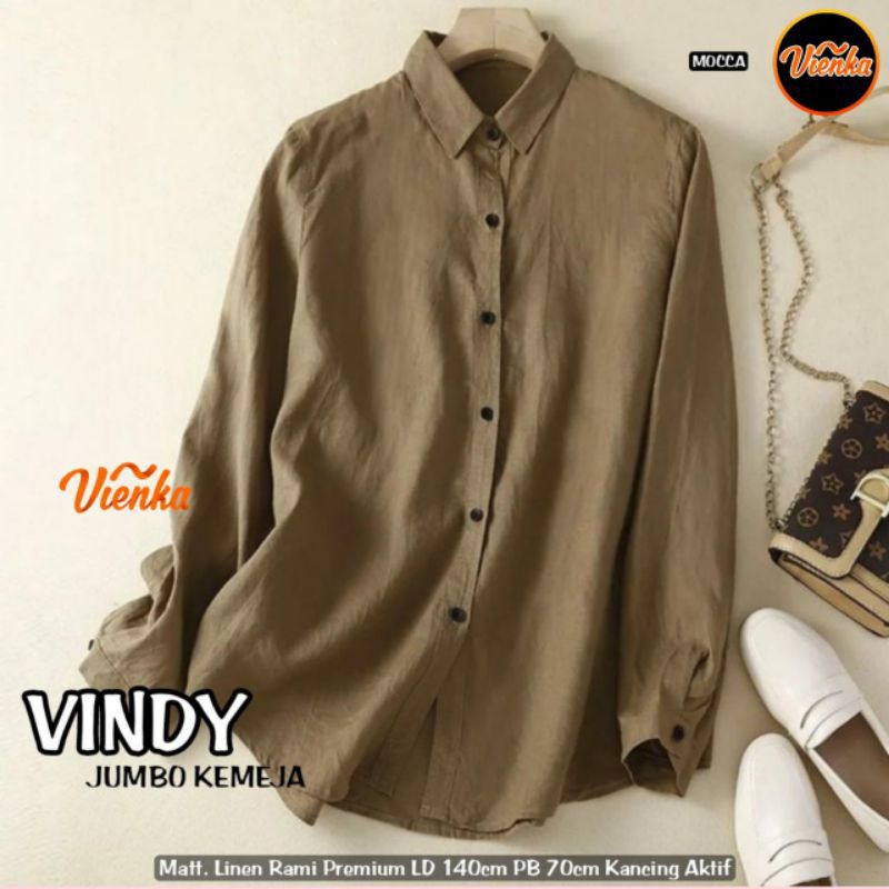 VINDY BLOUSE JUMBO/KEMEJA JUMBO LINEN RAMI LD 140CM