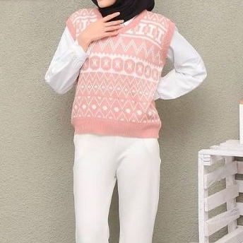 Rompi Rajut Wanita Korean Style Knit Vest Monaco