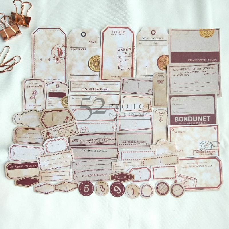 

Sticker Label Vintage for Journaling (WS138)