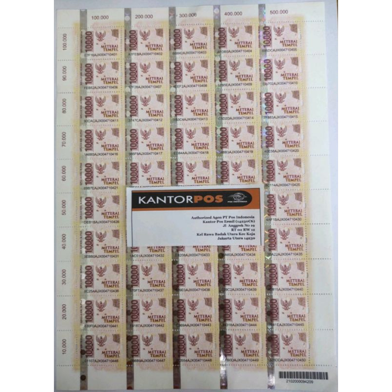 meterai atau materai RP 10000 (50 pcs)