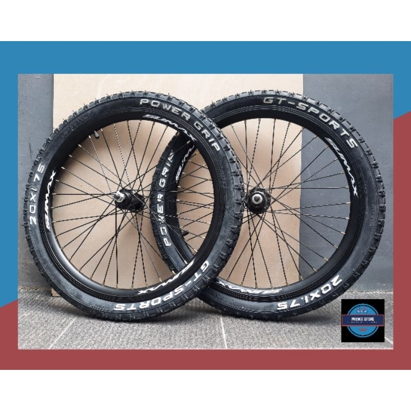 Sepasang Wheel Set 20 SUMAX 20 x 175 36 Hole × Pacific Besi Velg Jadi Pelk Jadi 20 Wheel set 20 Komp