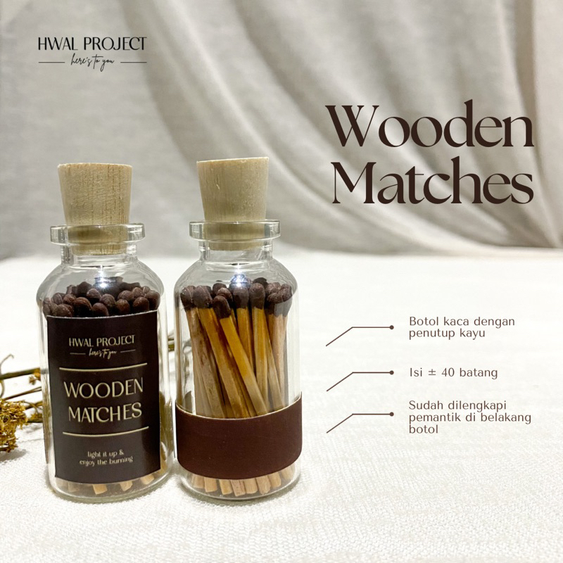 WOODEN MATCHES | KOREK API KAYU AESTHETIC DECORATION