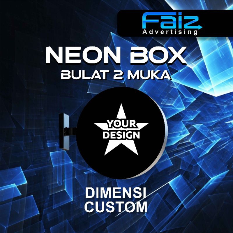PROMO NEON BOX BULAT  CUSTOM 2 SISI  DIAMTER 50