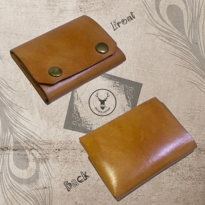 DOMPET LIPAT KARTU DAN UANG - SIMPLE / Dompet Kulit sapi asli / Dompet pria wanita / Wallet bifold