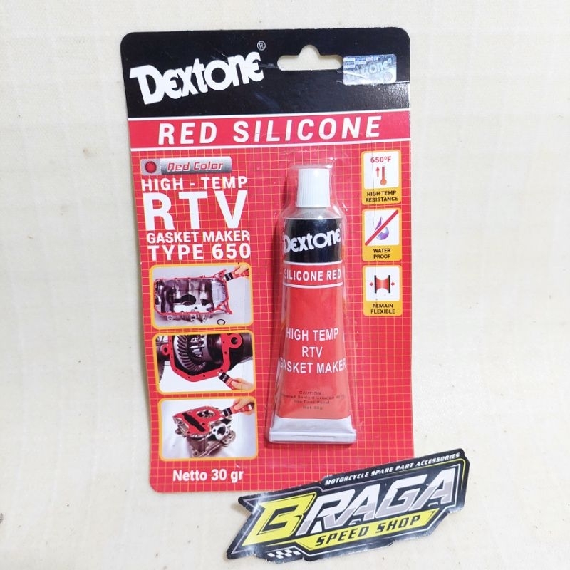 Lem Dextone Merah Silicone Lem Gasket Perpak Mesin High Temp Tahan Panas Original Dextone
