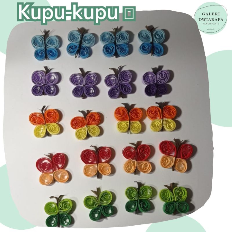 

Aplikasi Paper Quilling / Kit Scrapbook - Kupu-kupu (5 pcs)