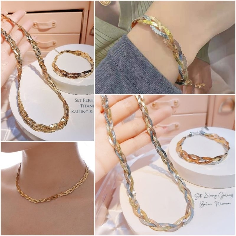 Kalung Gelang Titanium Asli Premium Quality Anti karat anti alergi Stainless steel ori KG728