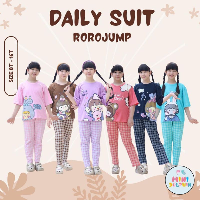 Setelan Baju Kaos Oversize Anak Perempuan Remaja Rorojump