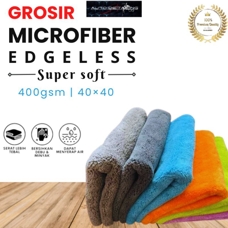 GROSIR Microfiber Edgeless Pengering Tanpa Jahitan Tepi 40x40 cm 400gsm | 40×40 400gsm