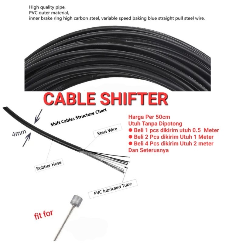 Kabel Shifter Sepeda Cable Operan Housing Sepeda Cable Outer Shifter Cable RD Fd Derailleur