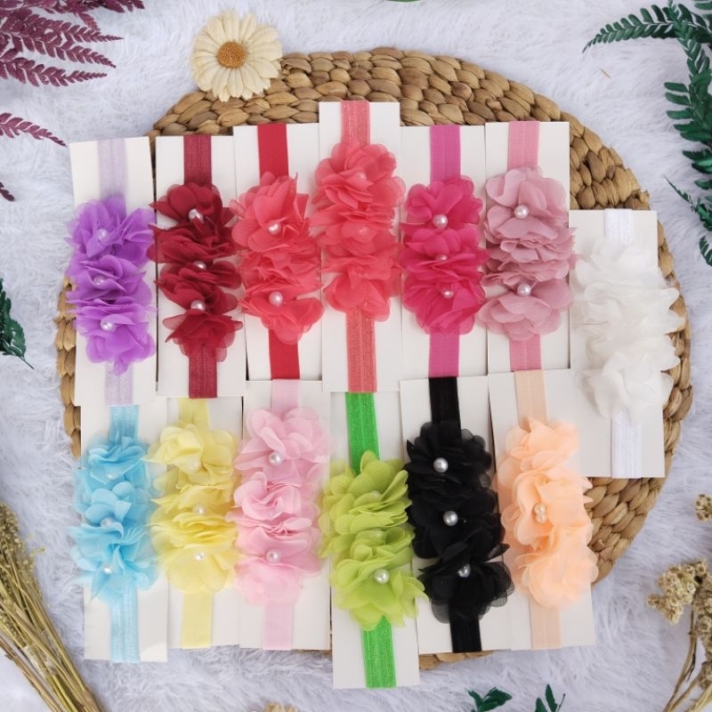 Bandana Bayi Flower Bando Bunga Anak Lulu