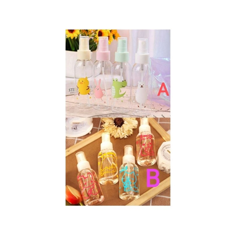 Botol Kosong Spray Isi Ulang Motif Hewan Lucu Unik Simple Praktis Travel Portable Serbaguna