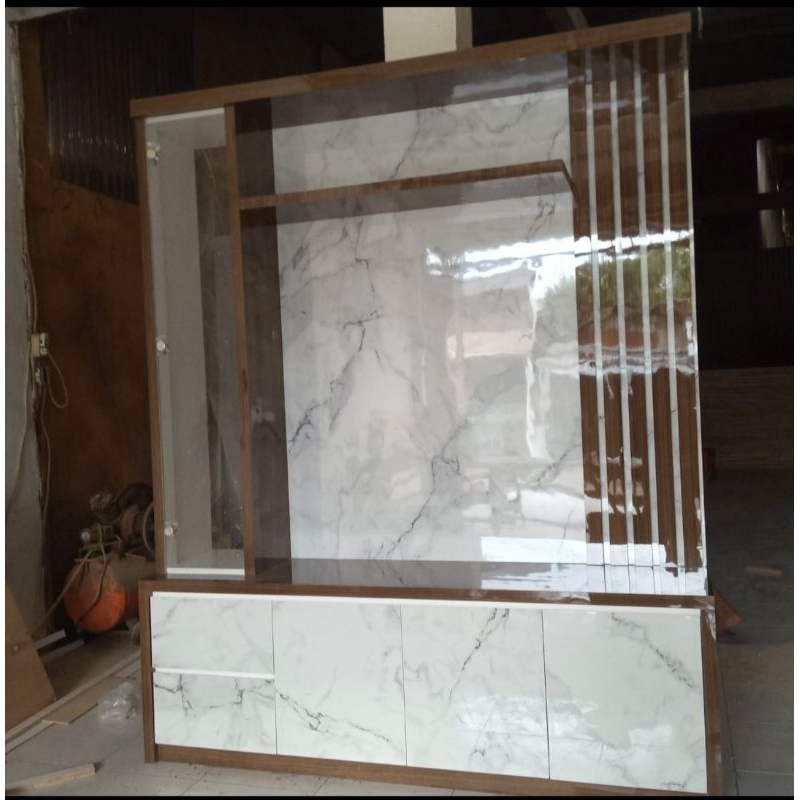 pajangan tv lemari bufet tv buffet tv minimalis hpl taco tempat tv kayu bloktik18mm