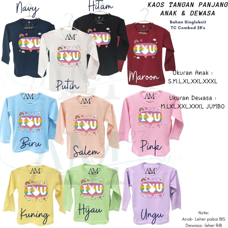 TPJ013 Baju Kaos Anak 1-12 tahun s/d Remaja Dewasa Hi Anya i love you thank you