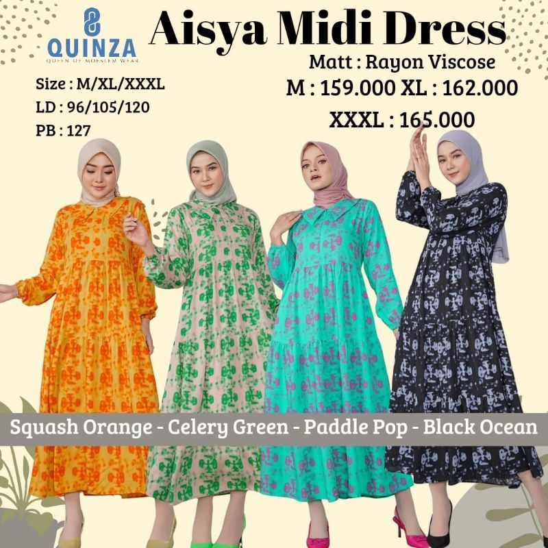 Aisya Midi Dress Quinza Gamis Quinza