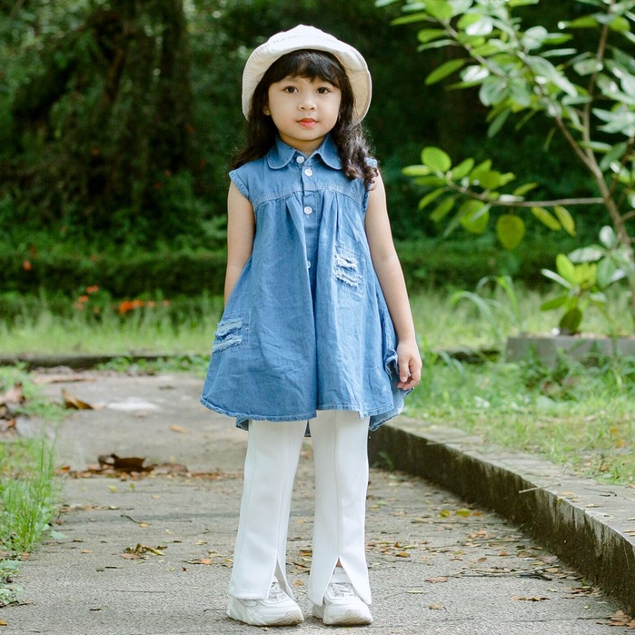 DRESS RIPPED 1-4th Dress Jeans Anak Perempuan