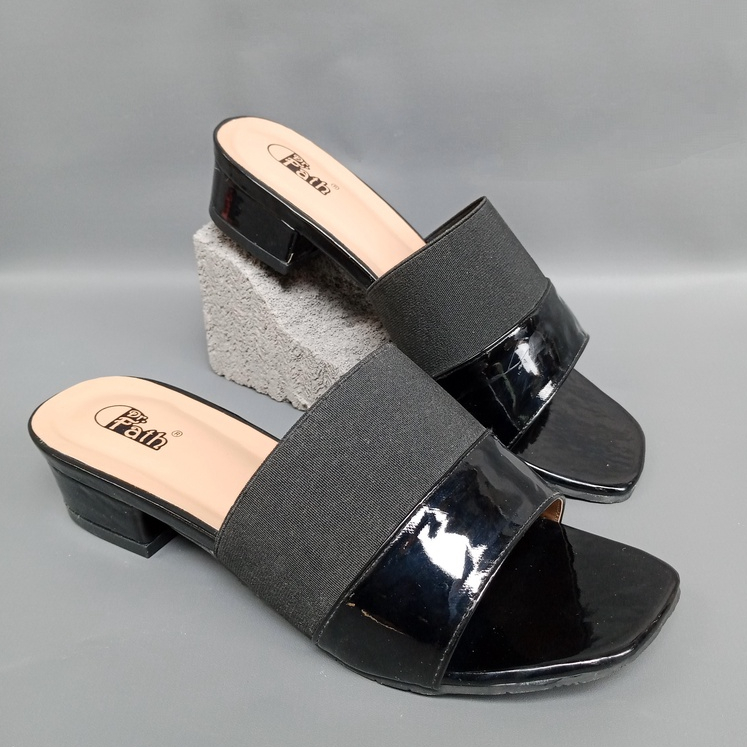 SW99 - Sandal Heels wanita Hak 3 cm Selop Karet HB-14