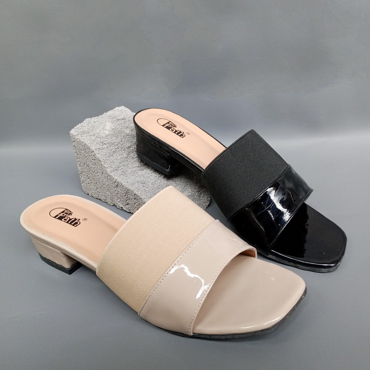 SW99 - Sandal Heels wanita Hak 3 cm Selop Karet HB-14