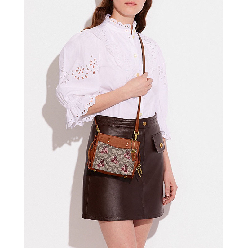 Coach Rogue 17 Signature Textille Jacquard With Cocoa Burnished Amb (CB844)