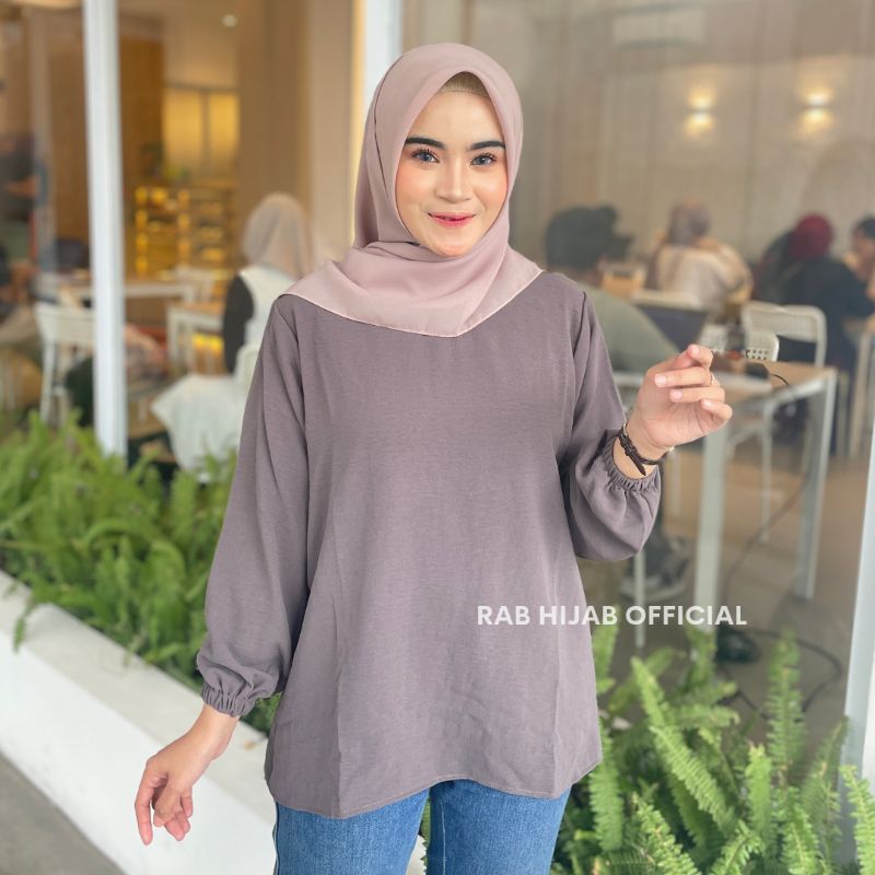 Vica Blouse Atasan Kemeja Basic Polos Wanita Crinkle Airflow Premium