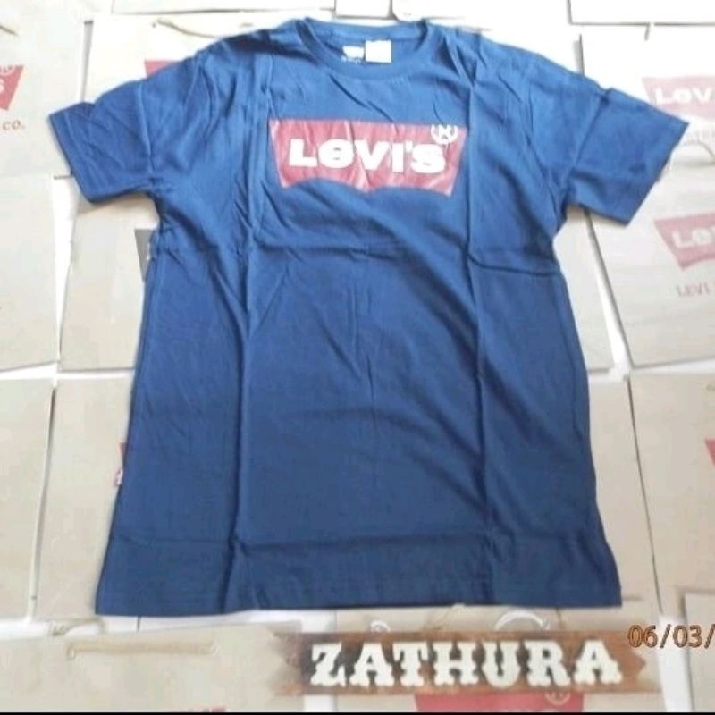 kaos original pria levis USA Navy Logo Merah