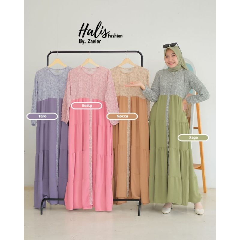 DRESS HALIS FASHION MATT CRINKLE/ GAMIS HALIS MOTIF/ GAMIS HALIS TERBARU