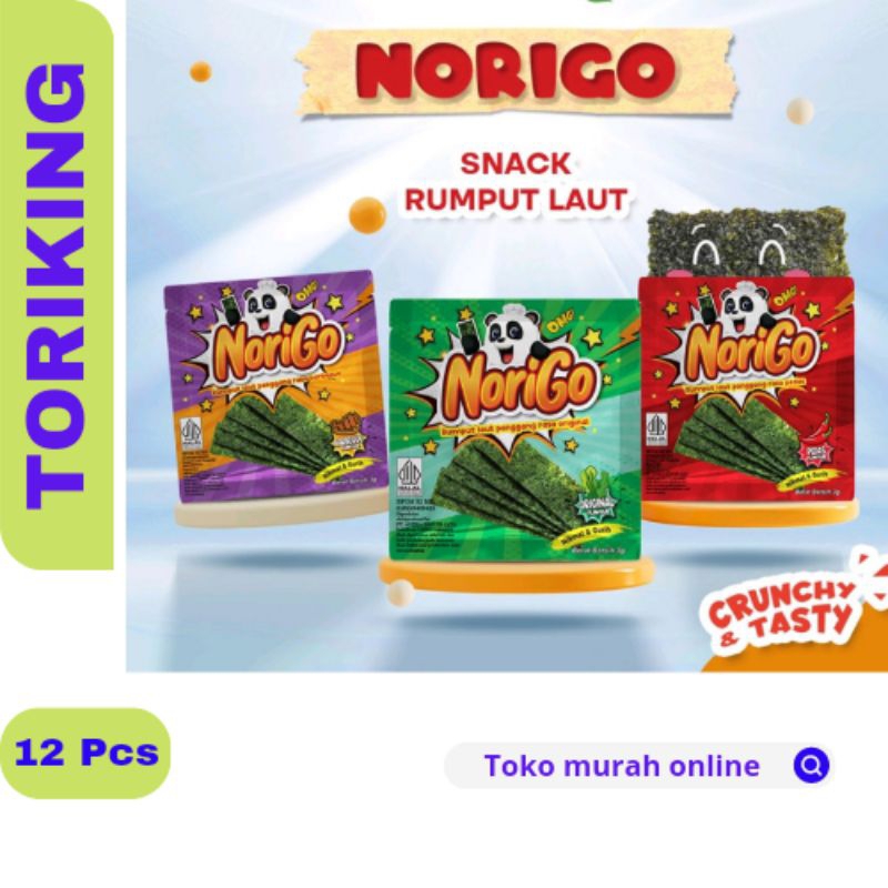 

NORIGO RUMPUT LAUT - ORI/PEDAS/BARBERQUE (1 Box isi 12pcs @3gr)