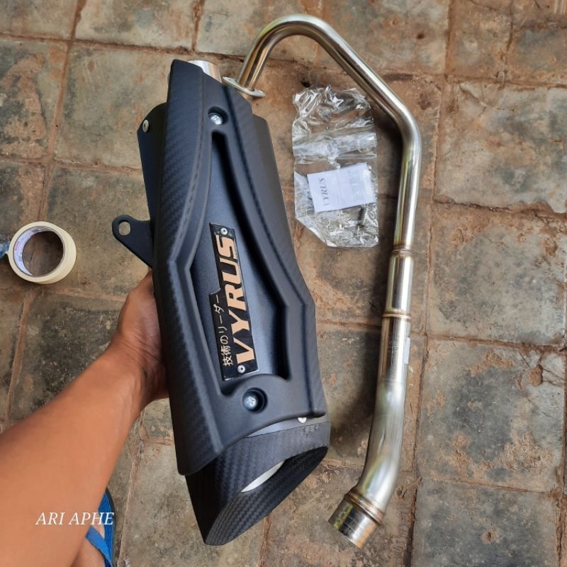 knalpot VYRUS by R9 original yamaha BYSON fullsystem