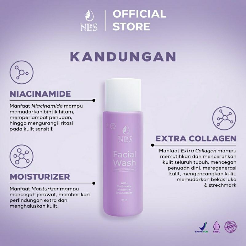FACIAL WASH NBS EXTRA GLOW SKINCARE ORIGINAL BPOM | BEAUTY CARE