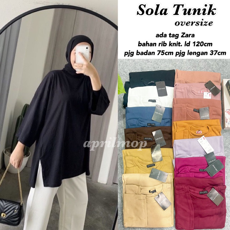 SOLA TUNIK OVERSIZE // KAOS RIB KNIT JUMBO LD 120CM