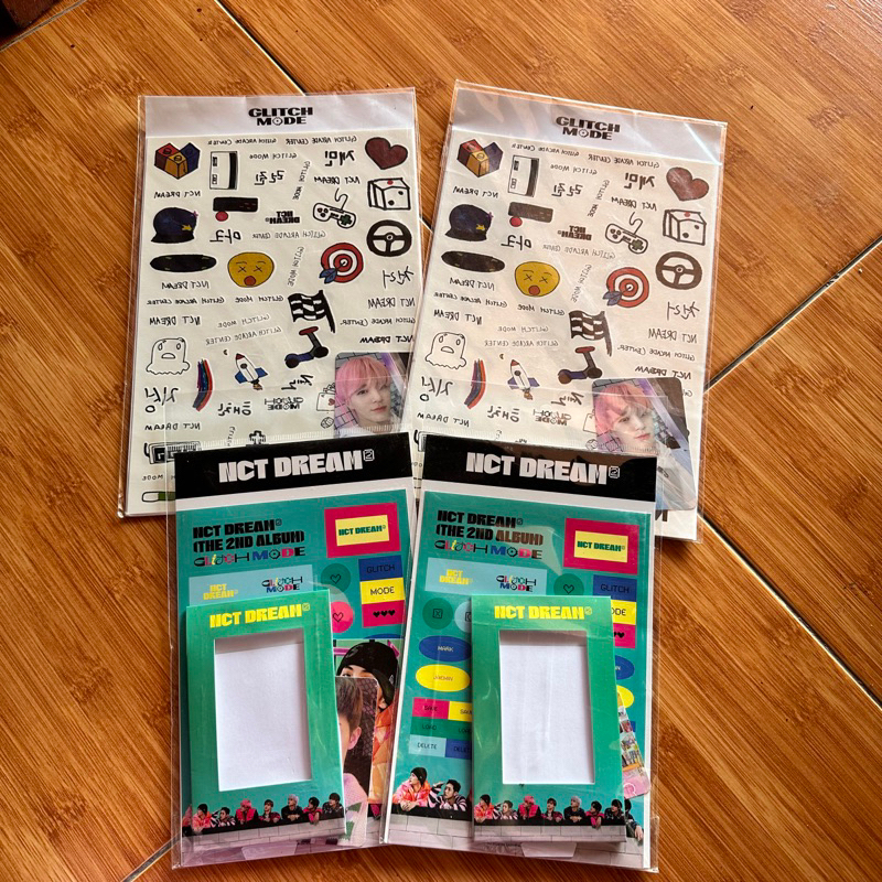 [ READY STOCK INA SIAP KIRIM ] MD GLITCH MODE POP UP STORE TATTO REMOVABLE STICKER SET JENO MINI FRA