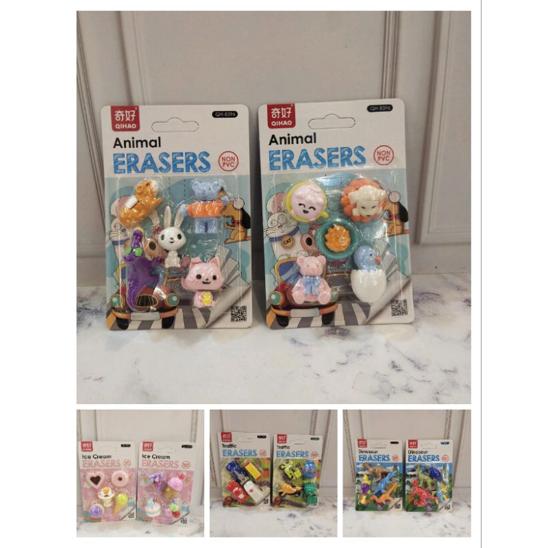 

PENGHAPUS QIHAO 1 SET KARAKTER LUCU. 1 PAK ISI 4 - 5 pcs