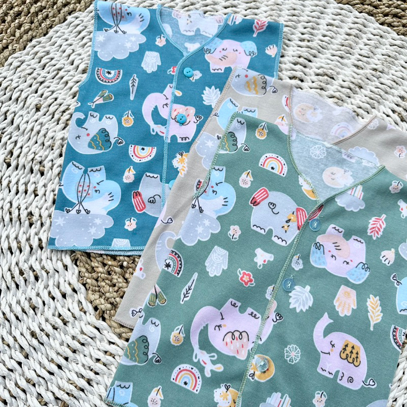 3 PCS Baju Lengan Kutung Bayi Bayi Atasan Bayi Baju Newborn Baju Bayi Baru Lahir Gift Bayi Hadiah Lahiran Bayi Baju Bayi Fullprint DNW BABY