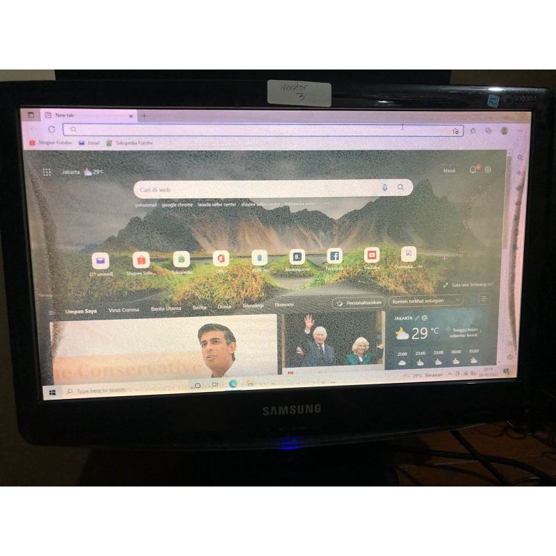 MONITOR LCD SAMSUNG 19 INCH 19" B1930N SECOND BEKAS NYALA MINUS LAYAR RUSAK GAMBAR BURAM UNTUK KANIB