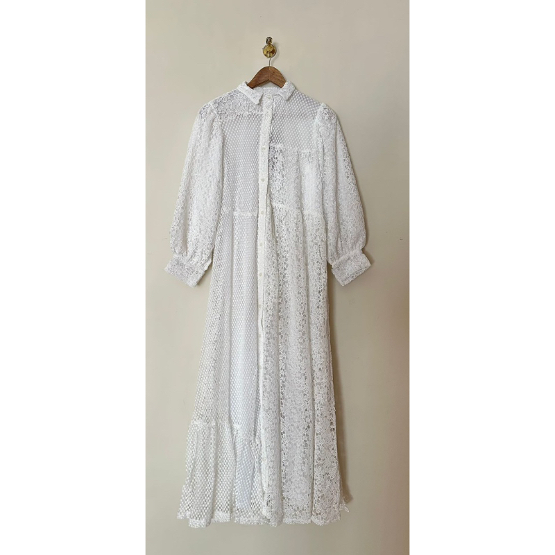 Sandrina Maxi dress - WHITE size S by Benang Jarum