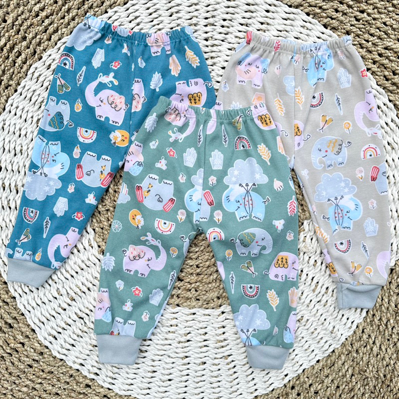 3 PCS Celana Bayi Panjang Celana Bayi Baru Lahir Celana bayi Newborn Celana Bayi Fullprint SNI DNW BABY