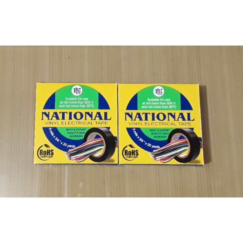 

isolasi/ isolasi kabel listrik national/ lem isolasi kabel 3/4 x 20 yard hitam