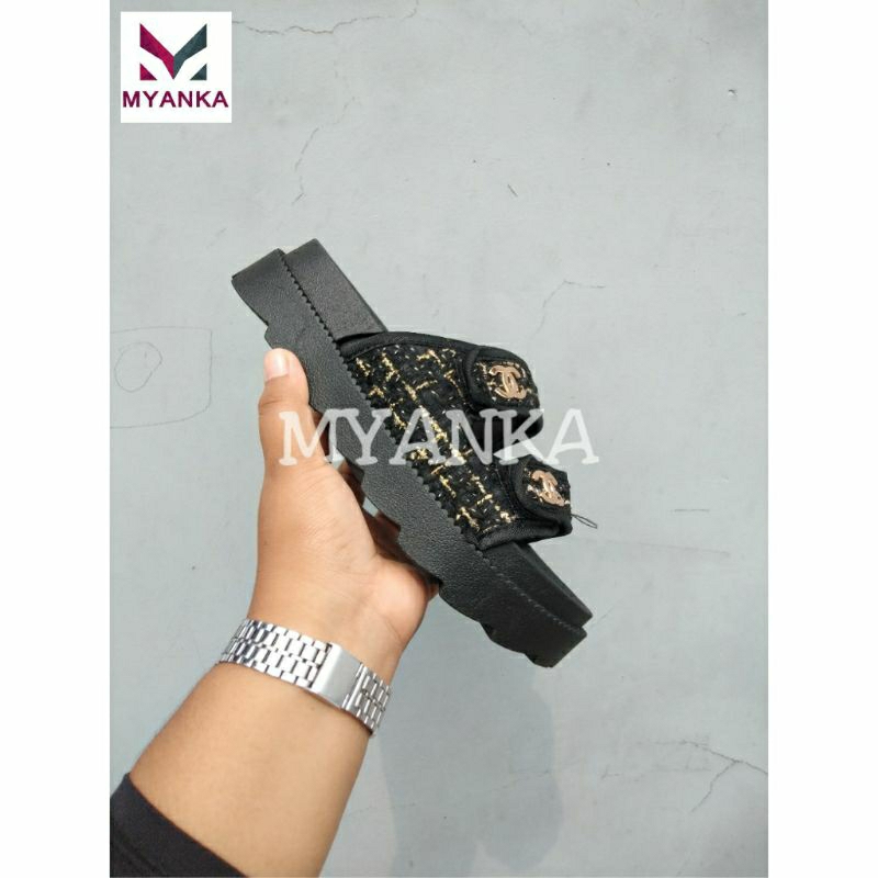 Myanka jelly shoes Sendal kokop Tali Mix Bahan