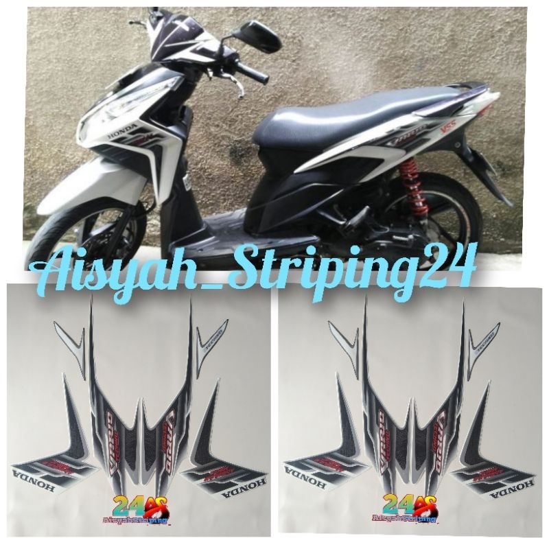 stiker sticker striping lis les polet body motor honda vario tecno karbu 110 2010 putih