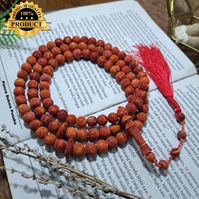 Tasbih Batu Marjan Red Coral Asli Natural