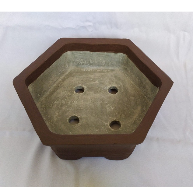 Pot Bonsai Segi Enam D25CM Pot Semen Berkwalitas Pot Tanaman Pot Murah